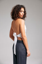 Load image into Gallery viewer, The White Tailored Backless Vest/Top