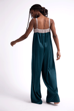 Load image into Gallery viewer, The Cut Out Jumpsuit ( Green &amp; Linen)
