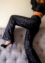 Load image into Gallery viewer, THE BLACK VULTURE SEQUIN PANTS
