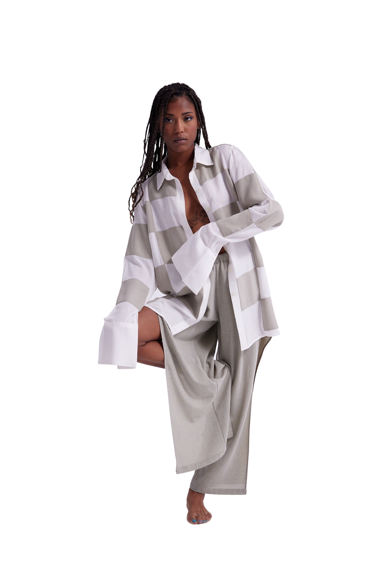 The White Linen Patched Shirt (G-neutral)