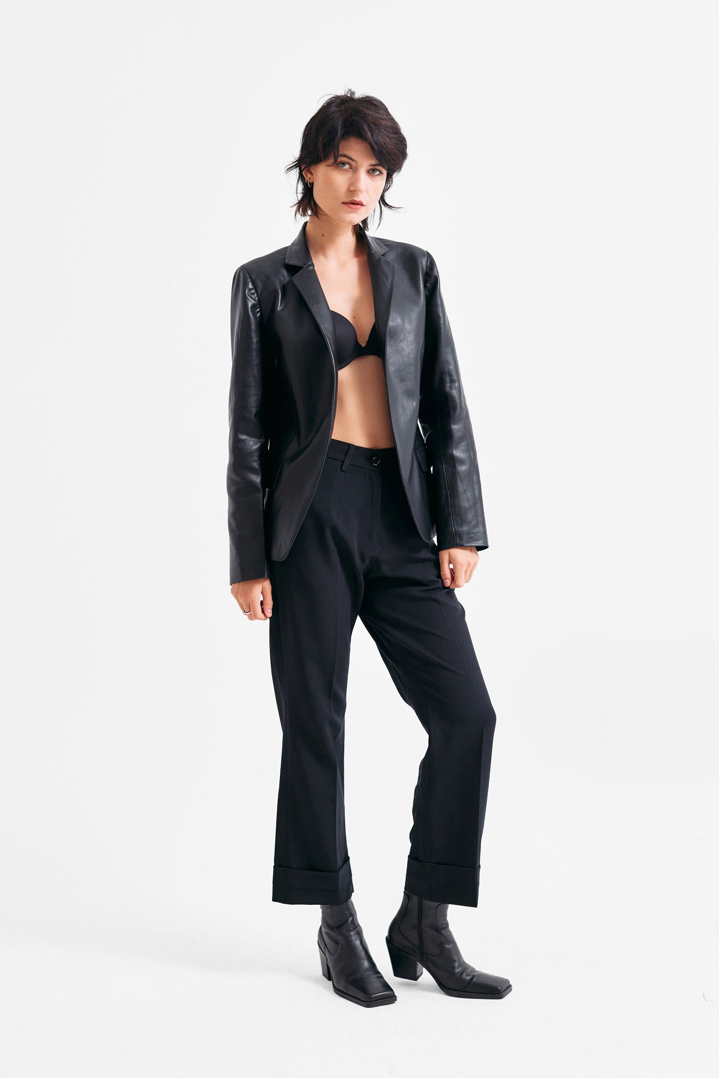 The Black Leather Blazer