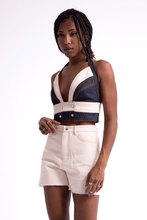 Load image into Gallery viewer, The Mixed Denim Halter Top
