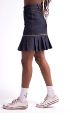 Load image into Gallery viewer, The Mini Pleated Adjustable Denim Skirt
