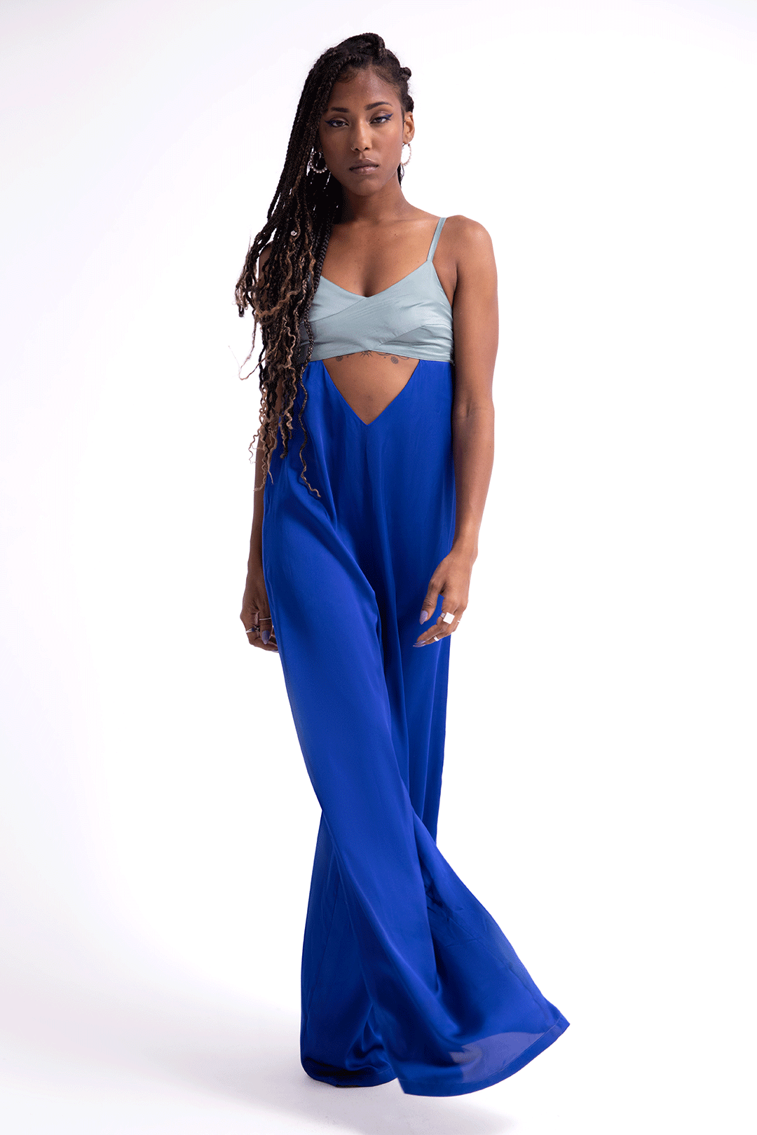 The Cut Out Jumpsuit  ( Blue & Cyan )
