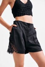 Load image into Gallery viewer, The Lace Trim Satin Shorts
