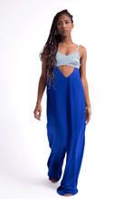 Load image into Gallery viewer, The Cut Out Jumpsuit  ( Blue &amp; Cyan )

